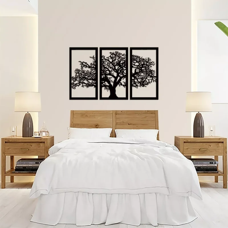 Trio de Quadros Árvore da Vida em MDF Preto – Corte a Laser Premium (cópia) - Imagem 3