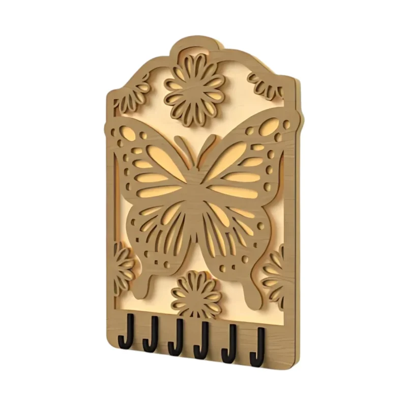 Porta-Chaves de Parede Decorativo Borboleta em MDF - Imagem 4
