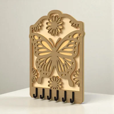 Porta-Chaves de Parede Decorativo Borboleta em MDF