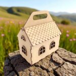 Casa de MDF 3mm Organizadora Decorativa Cru para Artesanato - Imagem 2