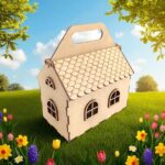 Casa de MDF 3mm Organizadora Decorativa Cru para Artesanato