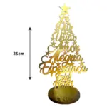 Arvore de Natal em MDF 3mm Dourada com Mensagens Festivas - Opções de cores - Imagem 2