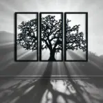 Quadro Vazado MDF Árvore da Vida Trio Decorativo Preto 3mm - Imagem 2