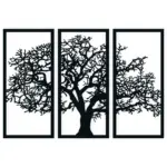 Quadro Vazado MDF Árvore da Vida Trio Decorativo Preto 3mm - Imagem 3