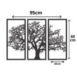 Quadro Vazado MDF Árvore da Vida Trio Decorativo Preto 3mm - Imagem 4