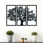 Quadro Vazado MDF Árvore da Vida Trio Decorativo Preto 3mm - Imagem 5