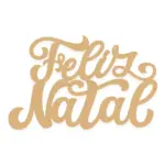 Recorte de Frase em MDF Feliz Natal para Decoração Natalina