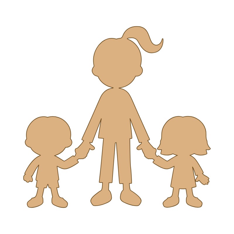 aplique-mdf-e-acrilico-mae-com-dois-filhos-familia-bavelle.jpg Aplique MDF e Acrílico Mãe com Dois Filhos Família - Imagem 1